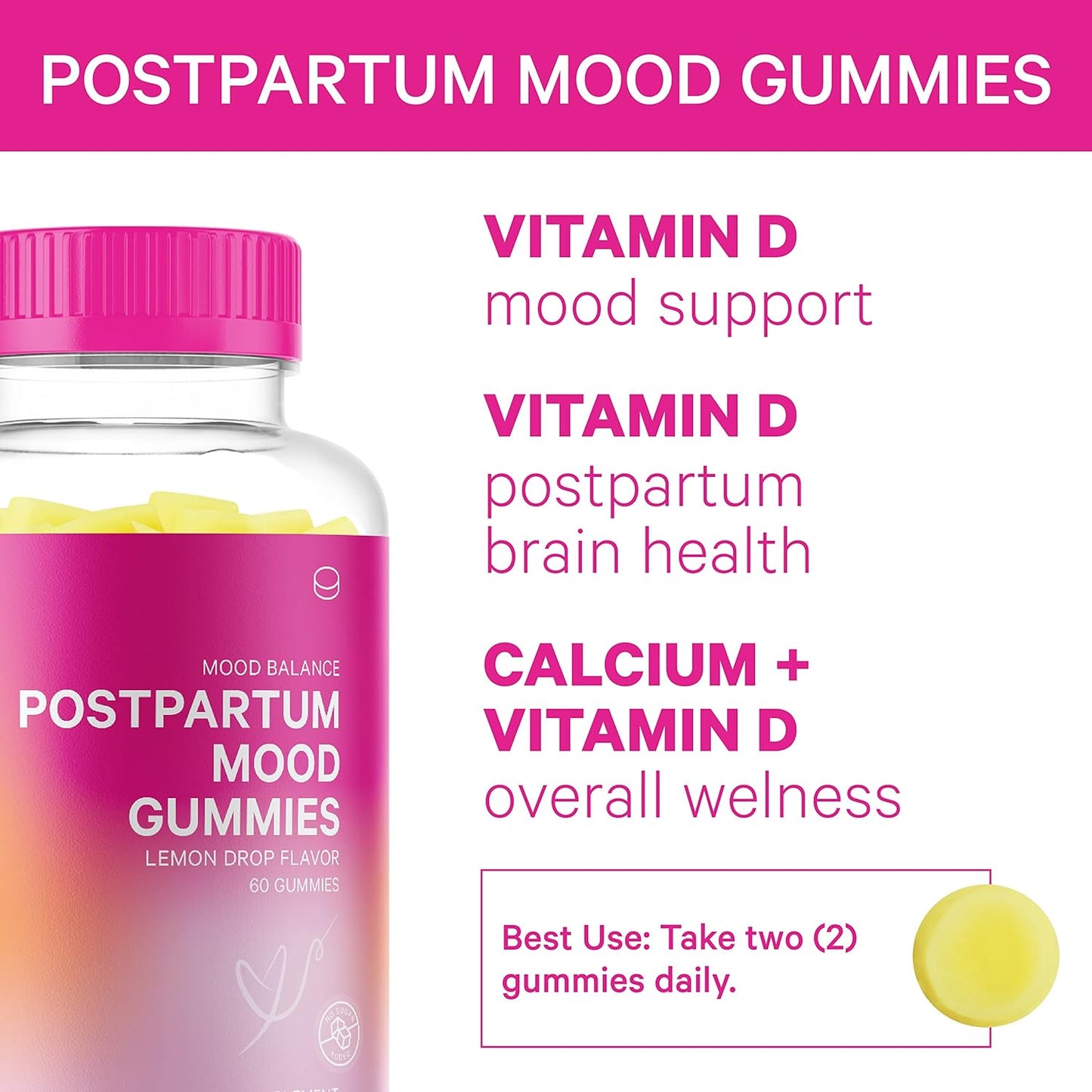 Postpartum Mood Support Bundle: Gummies & Uplift Tea for Hormone Balance, Recovery, Vitamin D, Immune Boost - Postpartum Essentials