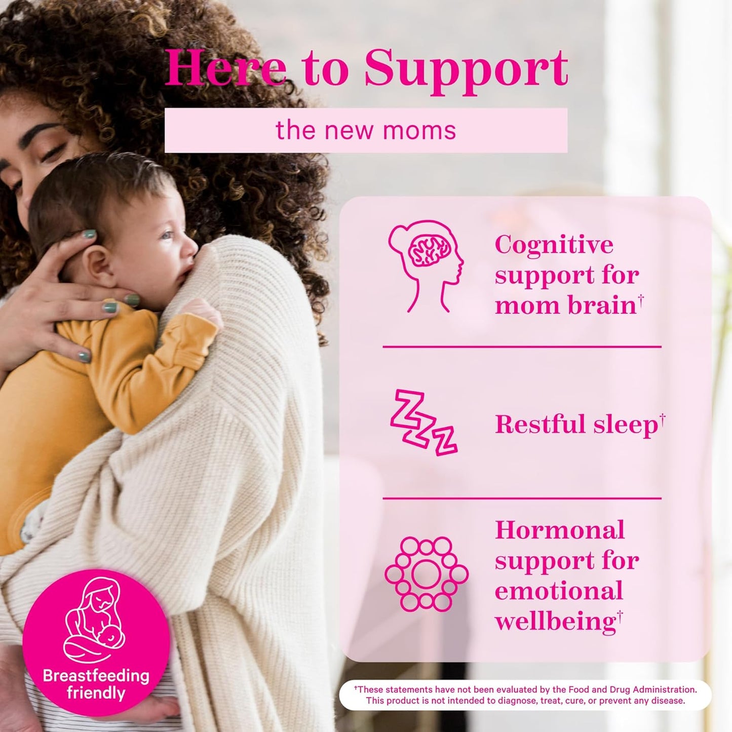 Postpartum Mood Support Vitamin D Gummies for Hormone Balance - Postnatal Vitamin D3, Calcium, Essentials for Breastfeeding - 60 Lemon Drop Gummies