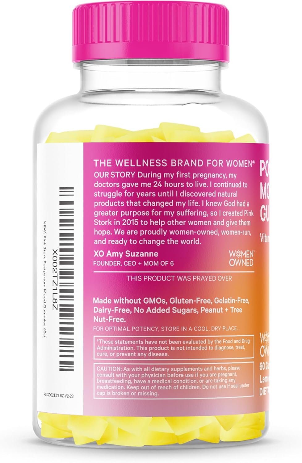 Postpartum Mood Support Vitamin D Gummies for Hormone Balance - Postnatal Vitamin D3, Calcium, Essentials for Breastfeeding - 60 Lemon Drop Gummies