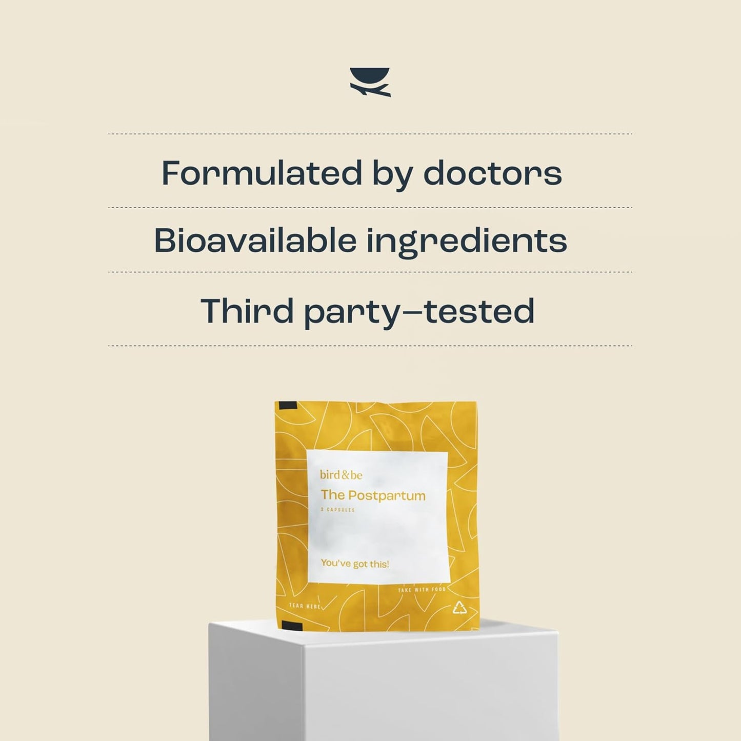 Postpartum Vitamins for Hormone Support & Recovery - DHA, Iron, Choline, B12 - 30-Day Supply by bird&be - Formulated by Doctors - HSA/FSA Eligible