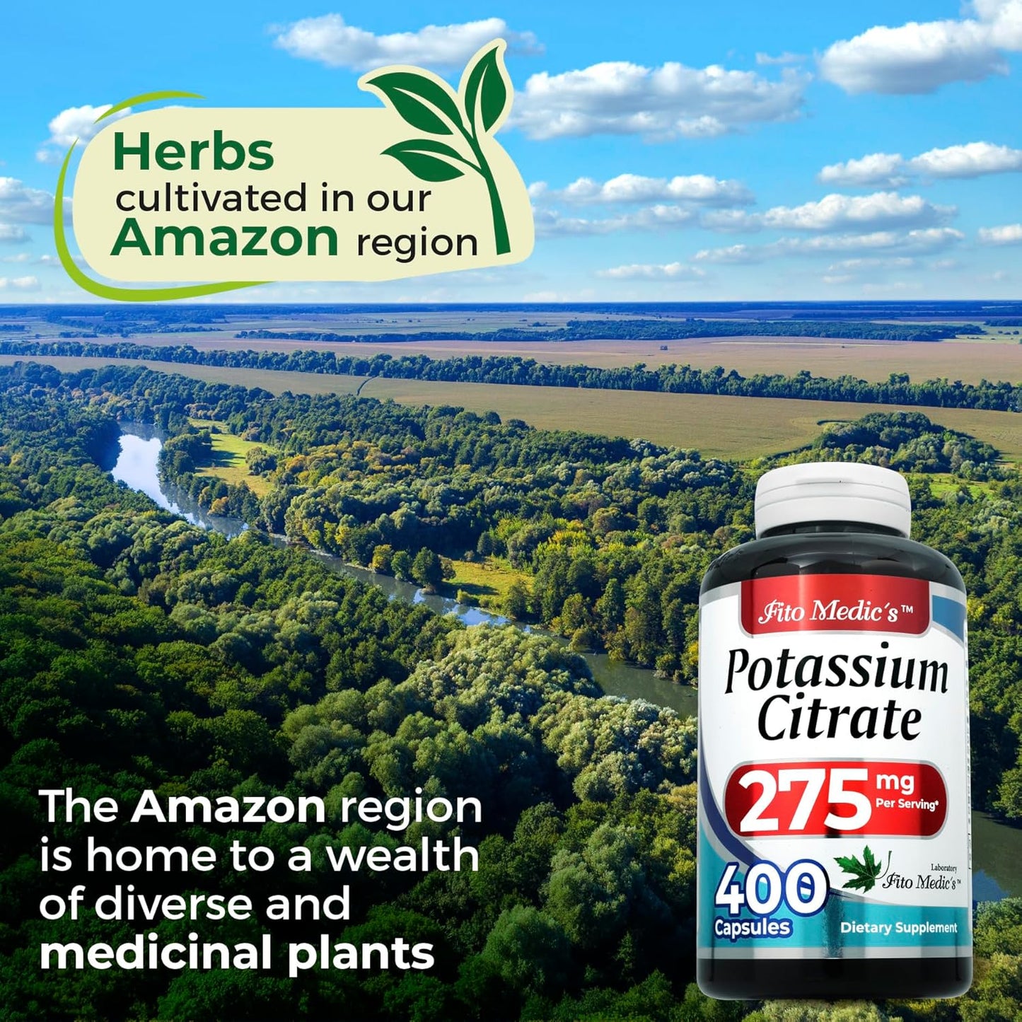 Potassium Citrate Supplement | 400 Capsules | 275mg | Concentrated Extract | High Absorption Formula