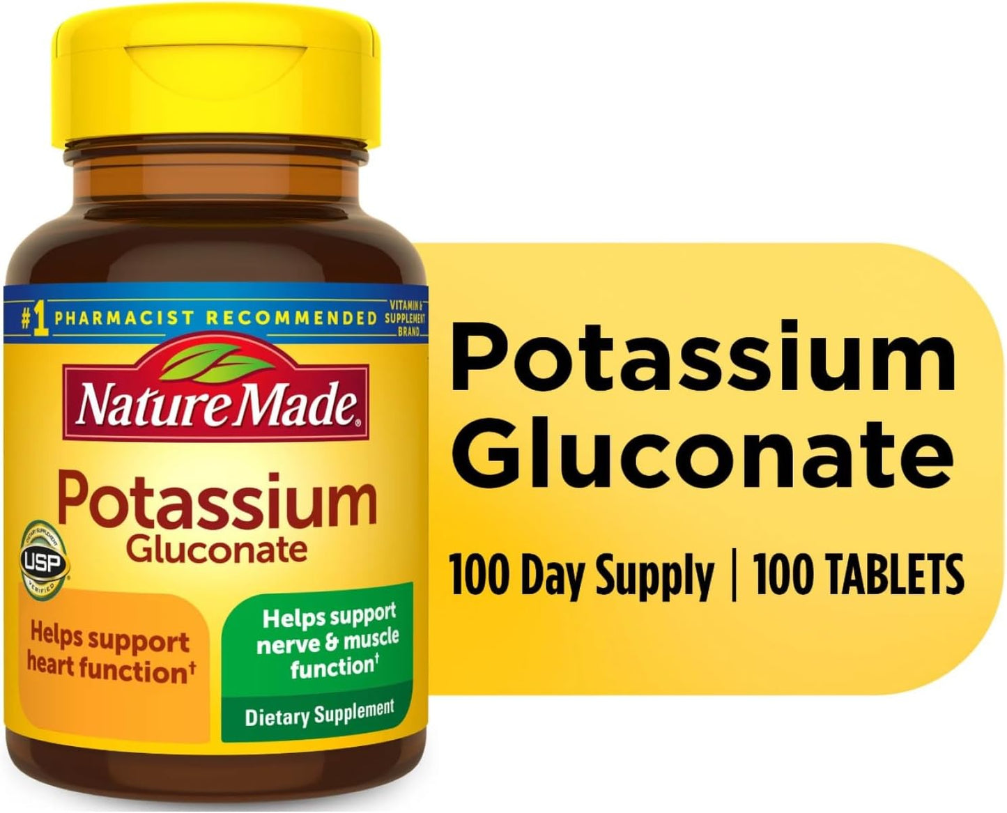 Potassium Gluconate 550mg Tablets - 100 Count by Nature Made