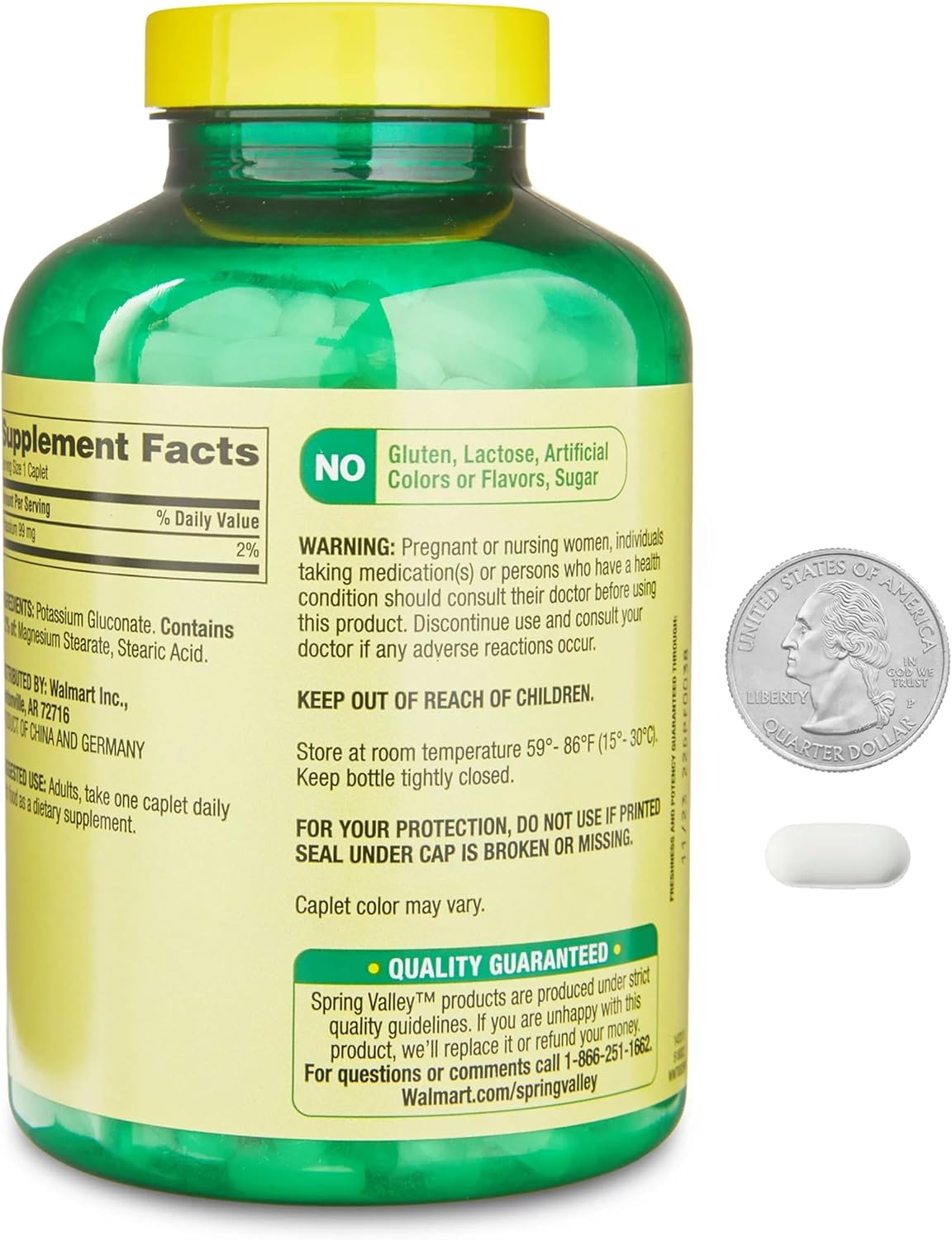 Potassium Gluconate Supplement | 500 Count Value Size | 99 mg for Heart Health, PH Balance, Muscle & Nerve Function