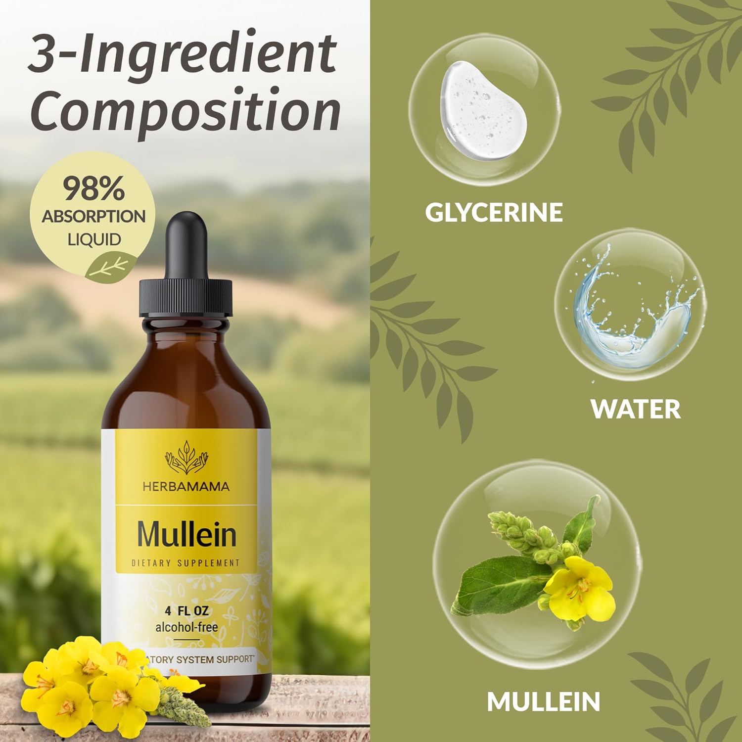 Potassium Iodine and Mullein Leaf Bundle - Iodine Gummies and Mullein Leaf Extract Drops - Vegan, Non-GMO, Alcohol-Free - 2 Pack