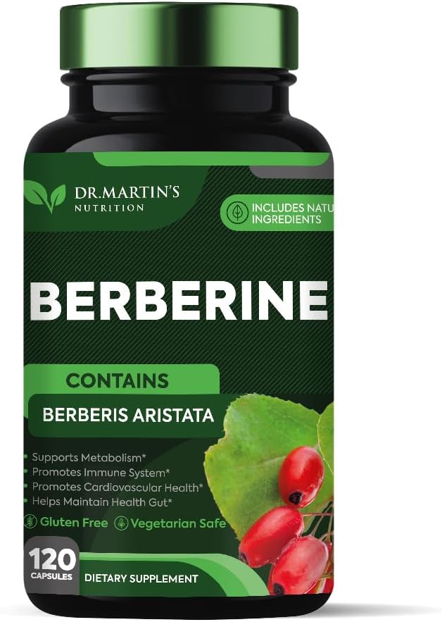 Potent 1200mg Berberine Supplement for Glucose Metabolism | 120 Capsules | Supports Weight Management, Immune & Heart Health
