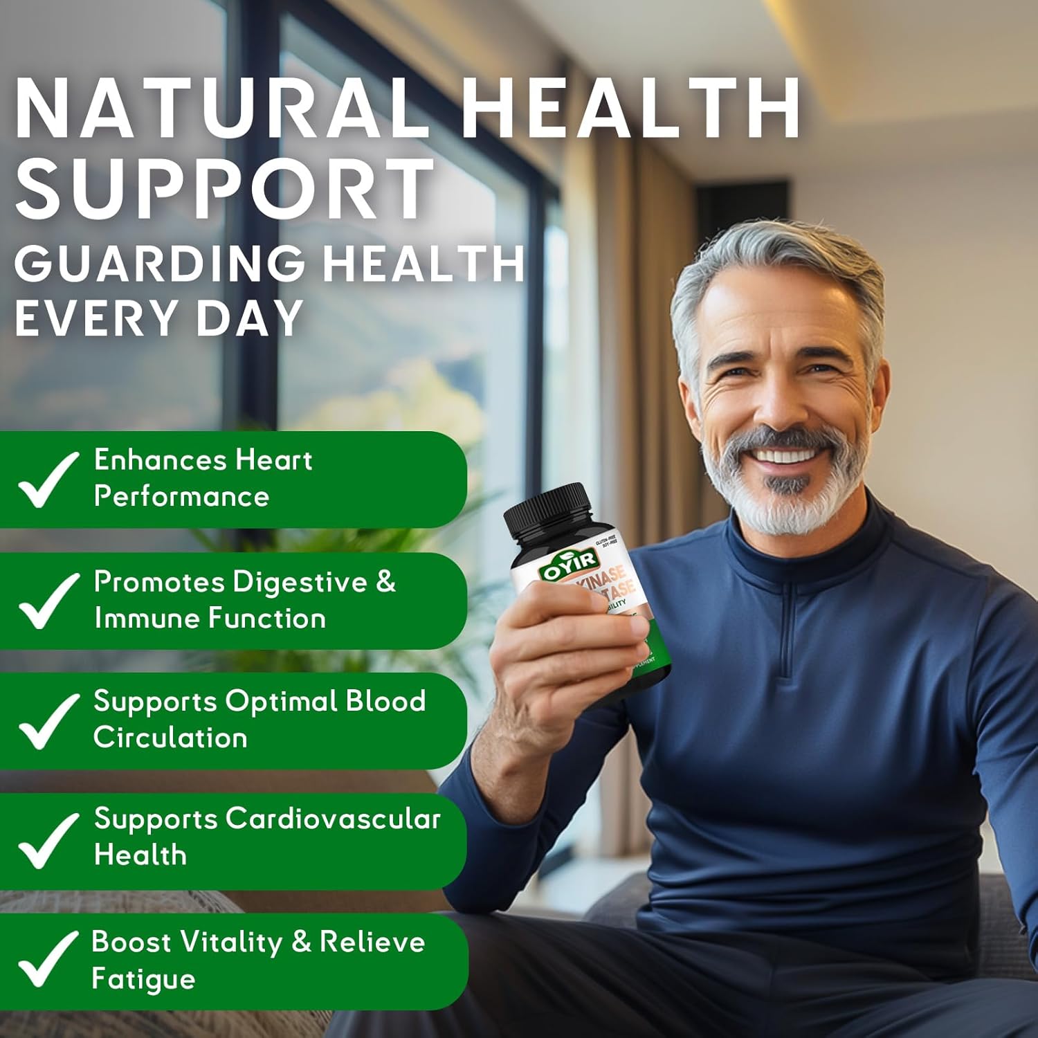 Potent Nattokinase & Serrapeptase Supplement for Heart & Digestive Health, 12,000 FU & 360,000 SPU Enzymes for Men & Women