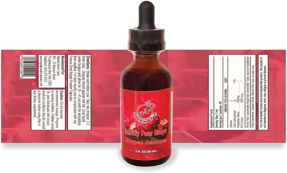 Potent Natural Prickly Pear Cactus Extract Tincture with Betalains - 2oz Bottle