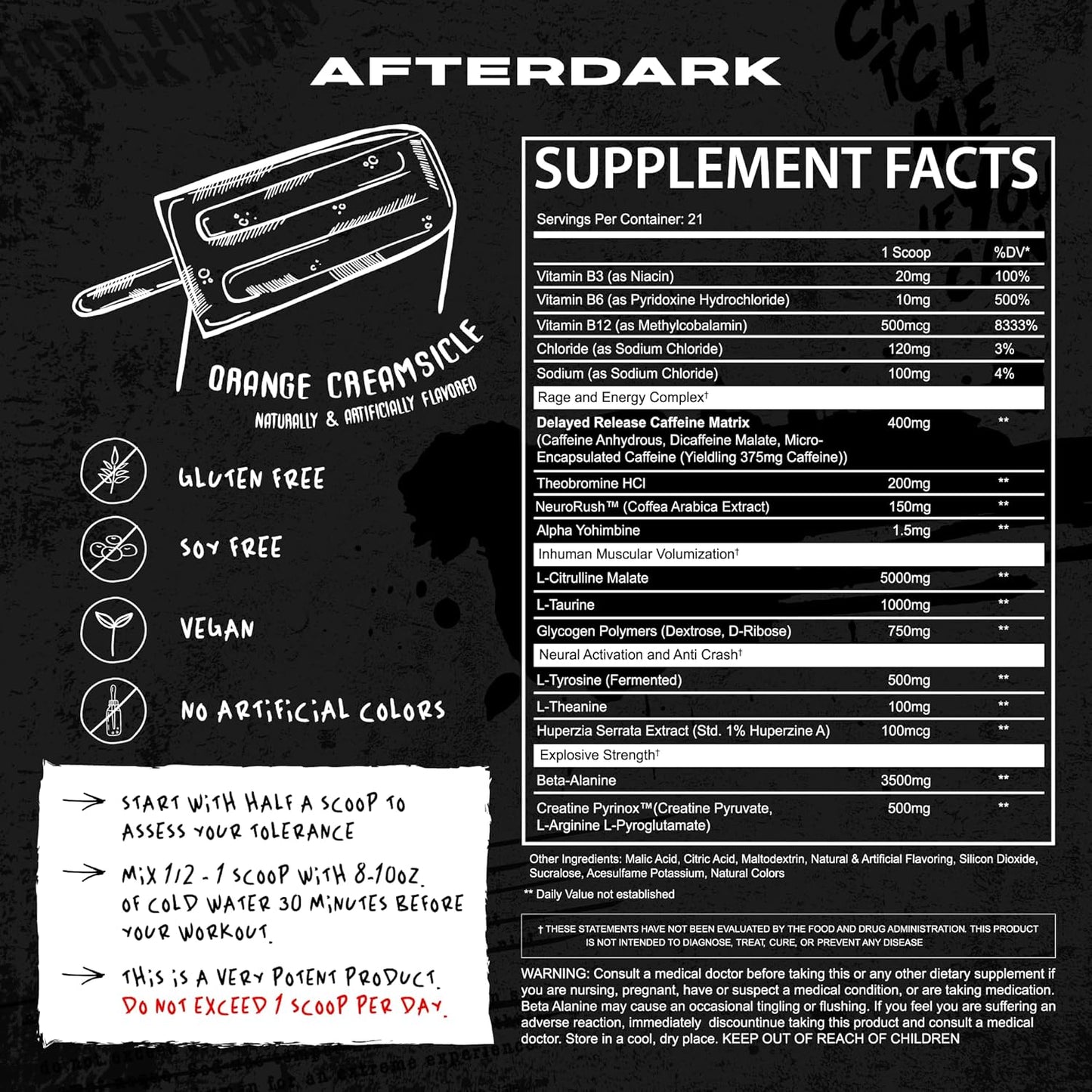 Potent Vegan Pre-Workout Powder with Enhanced Mind-Muscle Connection, Sustained Energy, and Nootropic Blend - Orange Creamsicle Flavor