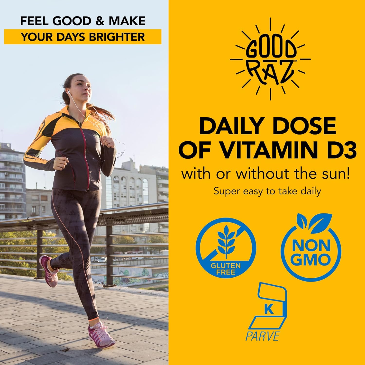 Potent Water-Soluble Vitamin D3 Liquid Drops for Adults - Flavorless and Non-GMO - Add to Food or Drink - 12-Month Supply - Kosher