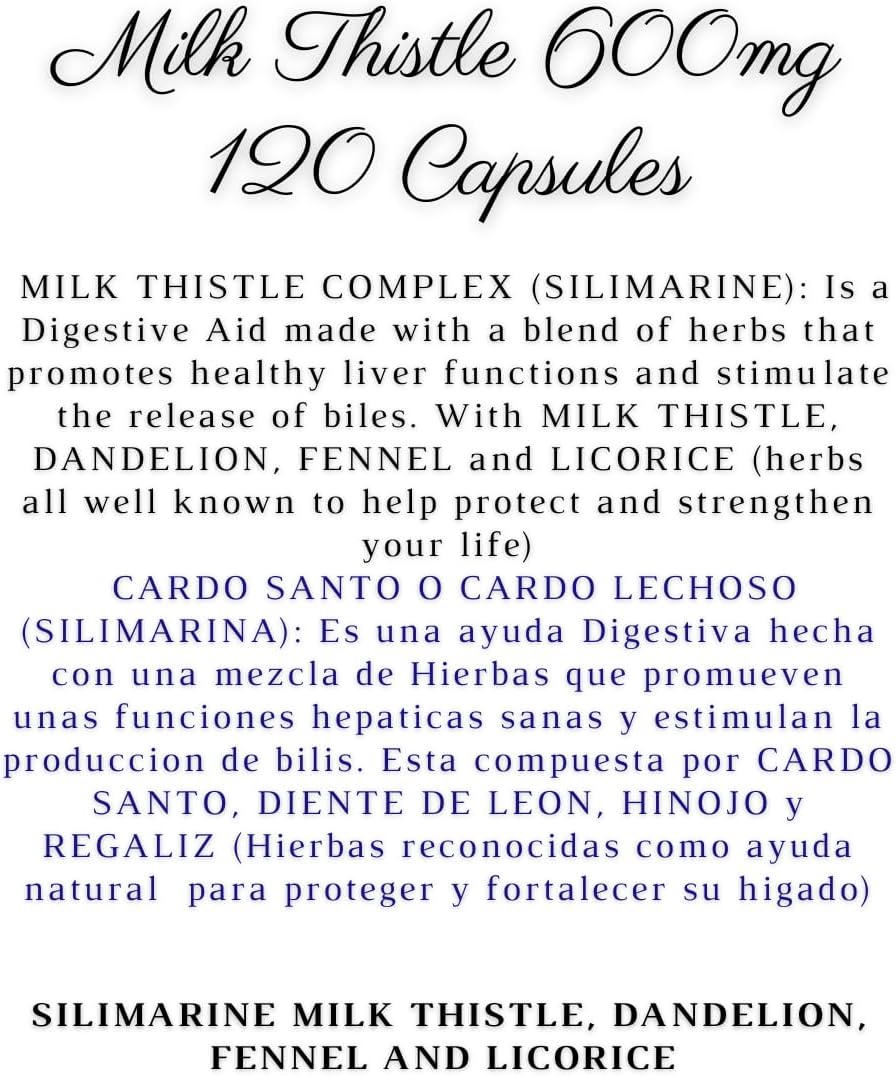 Potente Combinación de Cápsulas de Silimarina para Desintoxicar el Hígado Graso de Forma Natural