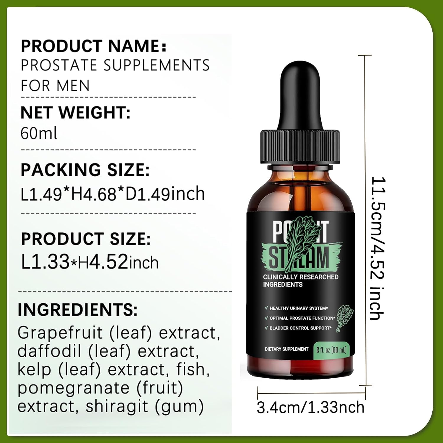 PotentStream Prostate Health Supplements for Men - Official Formula, 4 Fl Oz (Pack of 2)