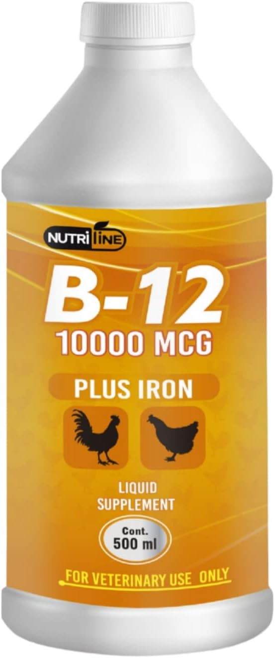Poultry Multivitamin Booster Liquid with Vitamin B-12 - 16 oz Bottle for Roosters, Hens, and Chickens