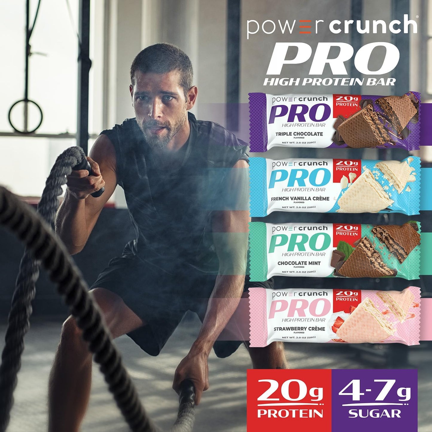 Power Crunch PRO Protein Wafer Bars Variety Pack - 16 Count, 4 Flavors, 2.0 Ounce Bars - High Protein Snack