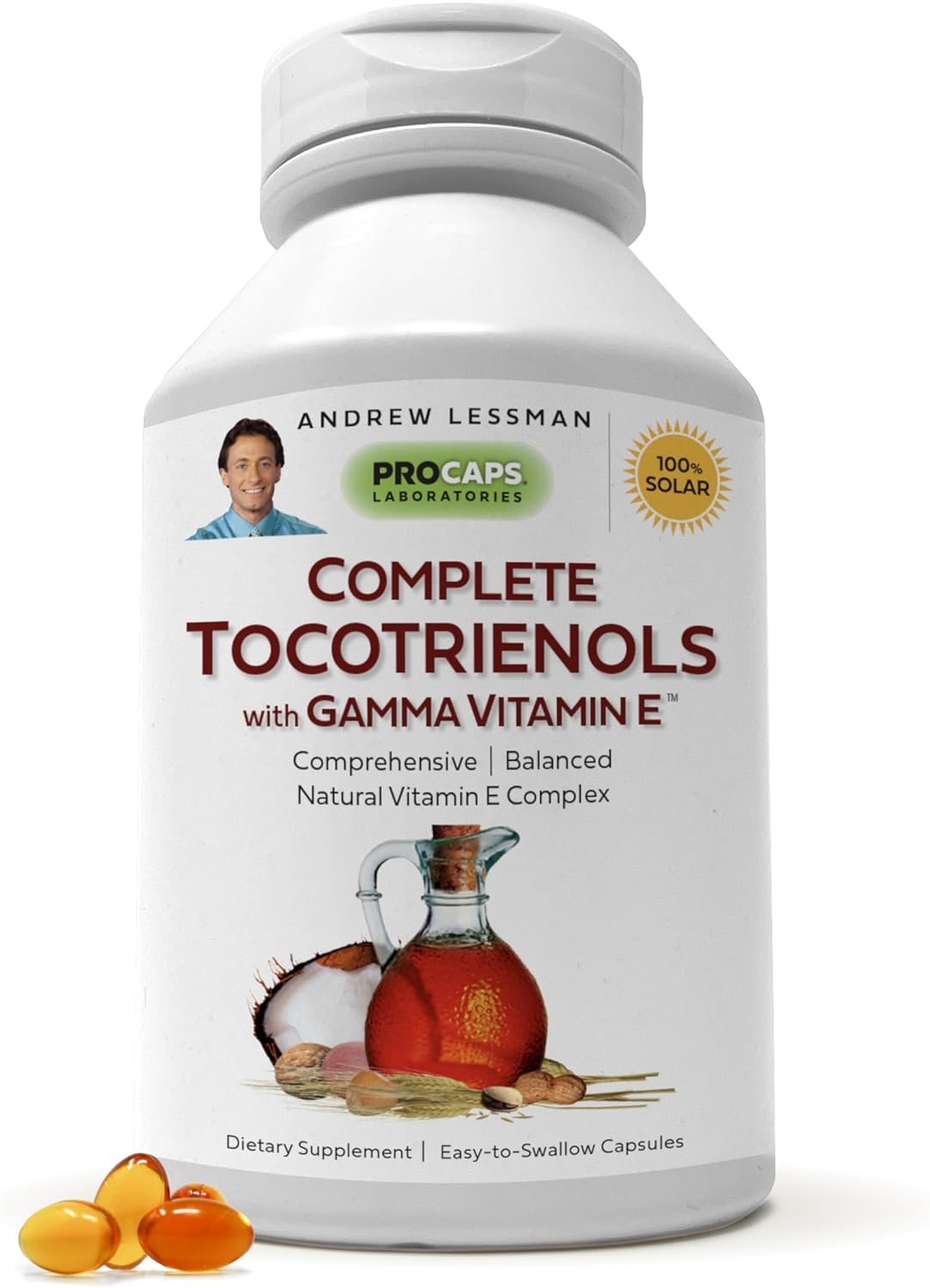 Powerful Antioxidant: Andrew Lessman Complete Tocotrienols with Gamma Vitamin E - 240 Softgels, 8 Forms of Vitamin E, No Additives