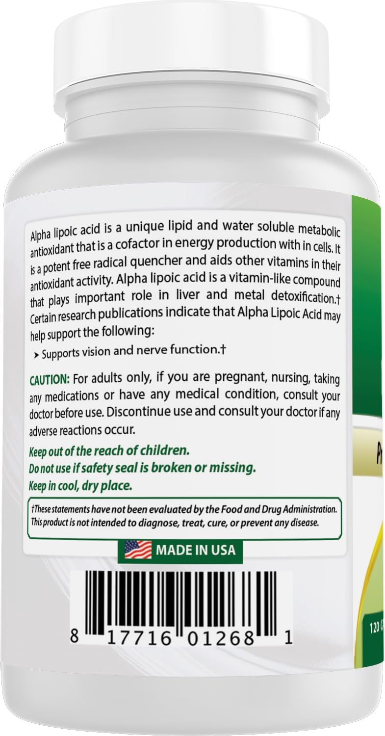 Powerful Antioxidant Best Naturals Alpha Lipoic Acid 600 mg - 120 Count ALA Supplement