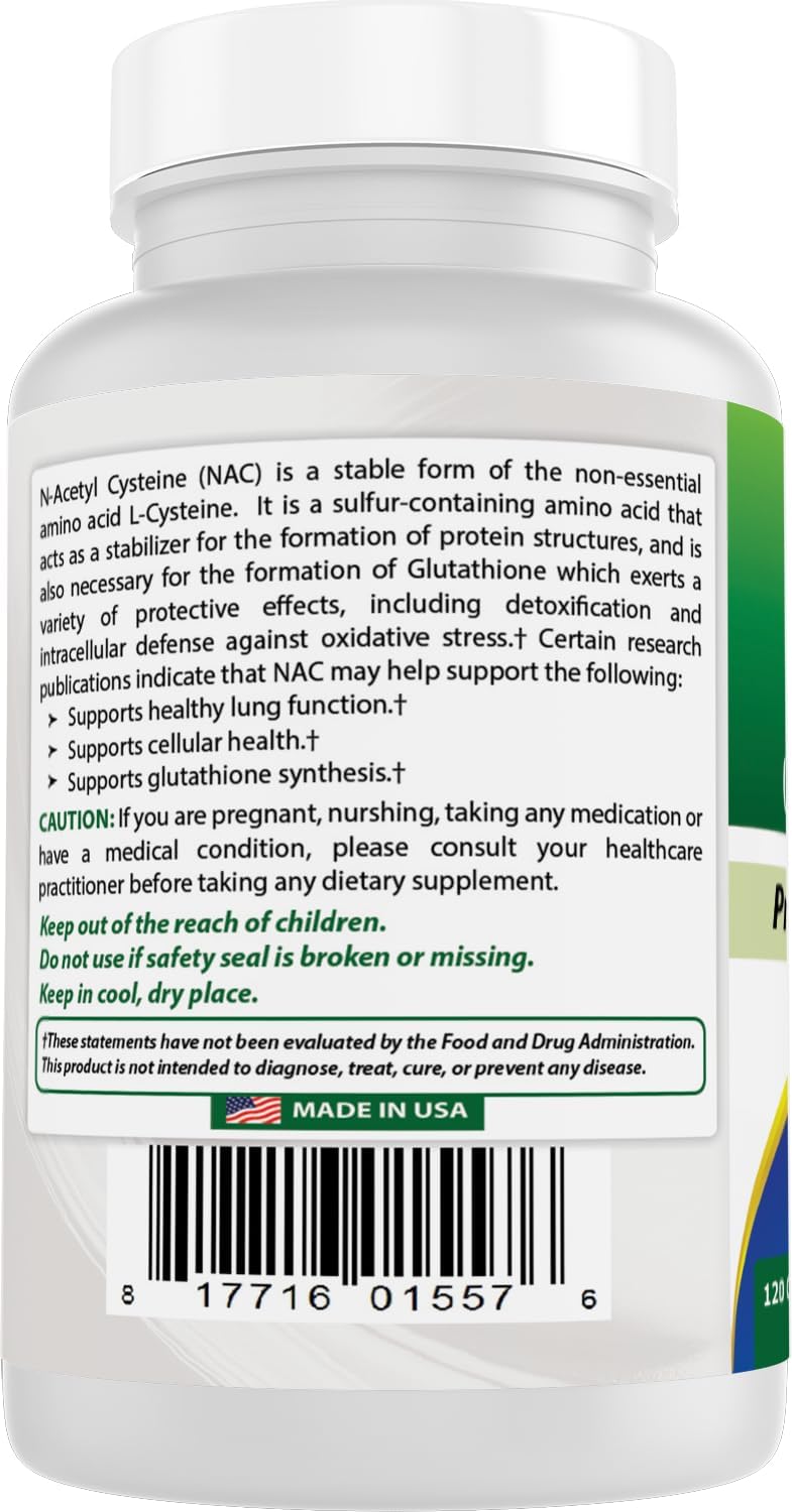 Powerful Antioxidant: Best Naturals NAC 600 mg 120 Capsules - N Acetyl Cysteine Supplement