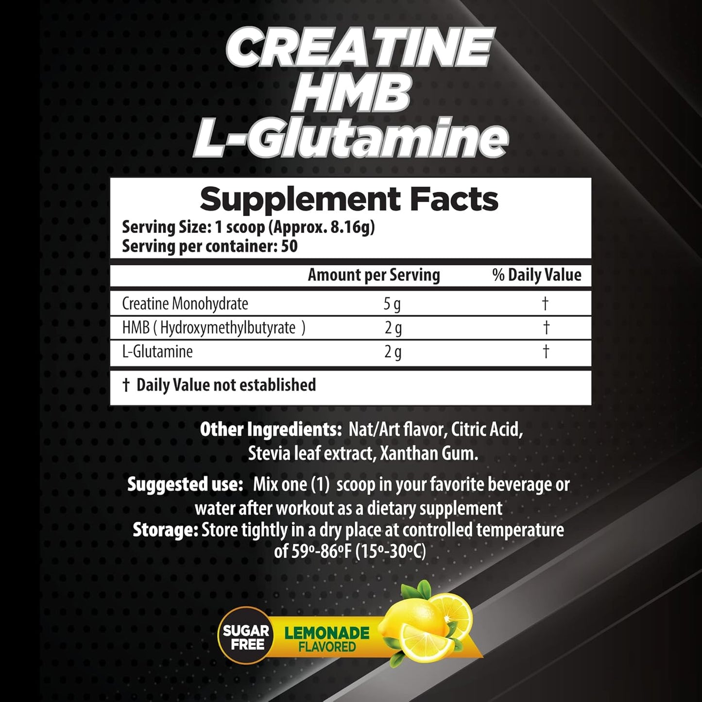 Powerful Muscle Recovery Formula with LHA Pro Series Creatine, HMB, and L-Glutamine to Boost Muscle Repair and Growth