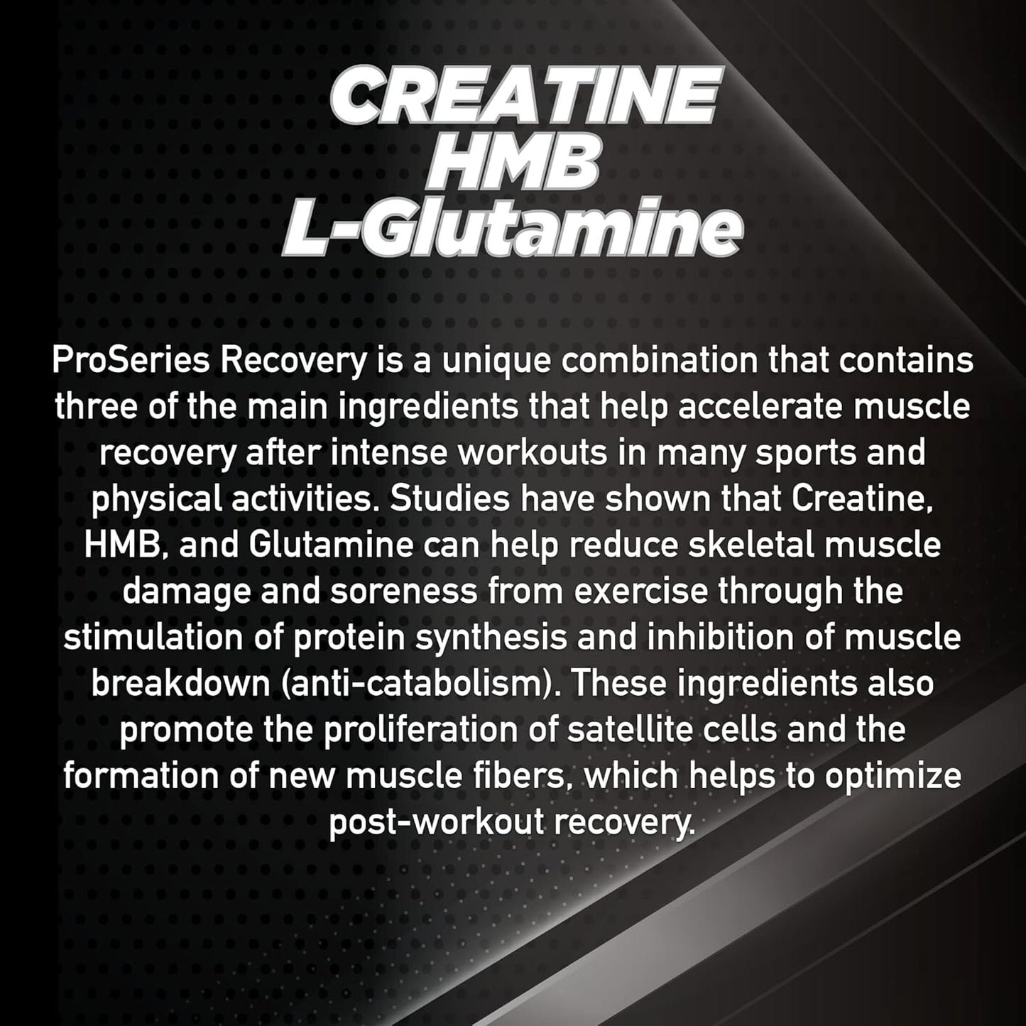 Powerful Muscle Recovery Formula with LHA Pro Series Creatine, HMB, and L-Glutamine to Boost Muscle Repair and Growth