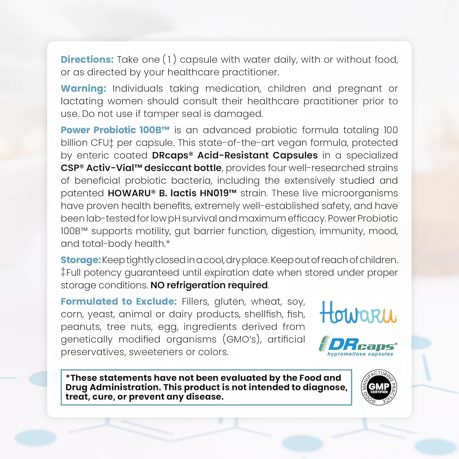 Powerful Probiotic Supplement with 100 Billion CFU - 30 Capsules, 1 Month Supply - 4 Proven Strains for Digestive Health - Acid Resistant, Non-GMO, No Fillers, No Refrigeration Needed