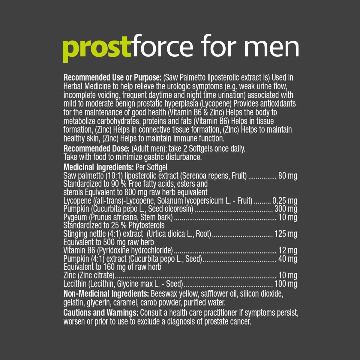 Prairie Naturals Prost Force Prostate Support Softgels for Men - 120 Count - UK Ltd
