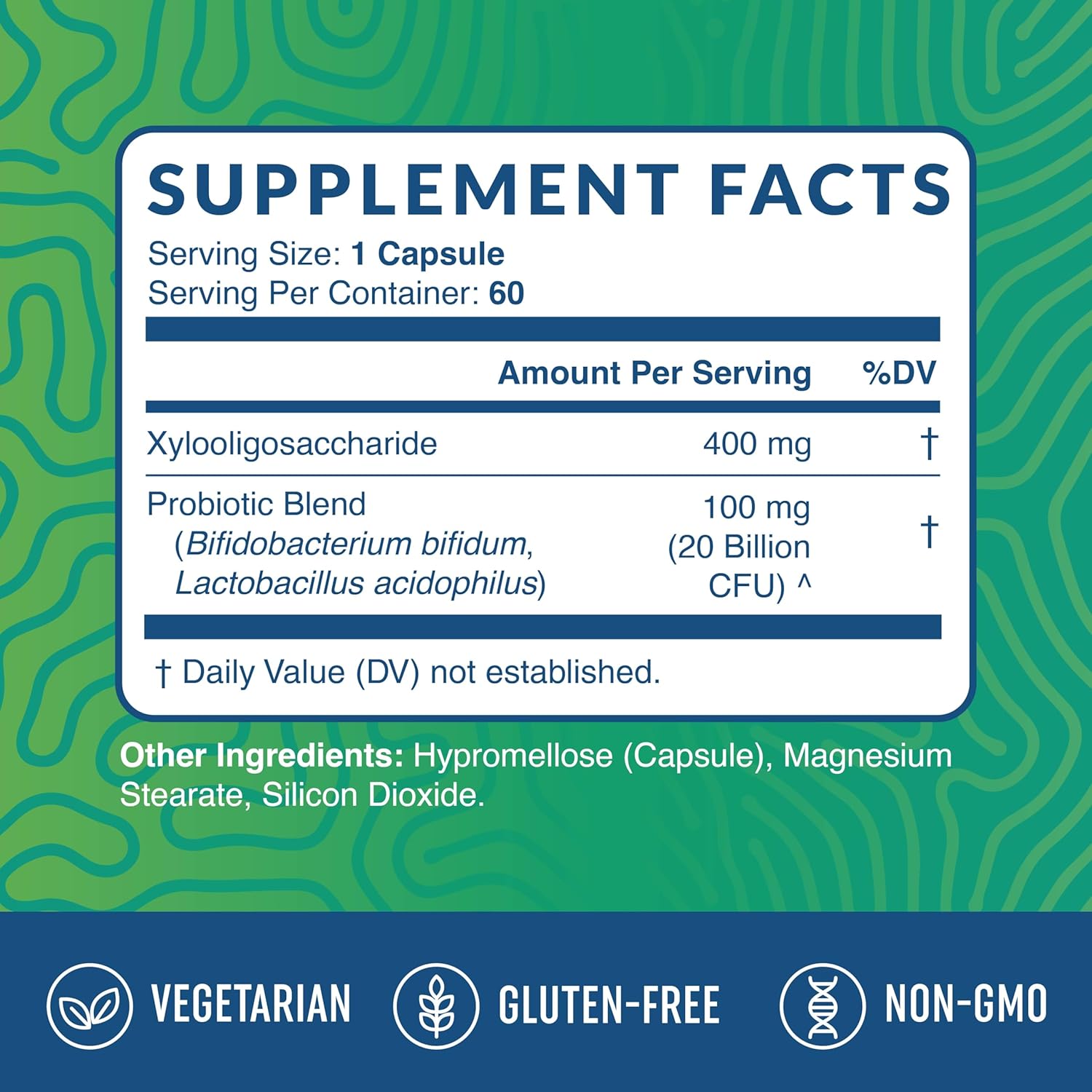 Pre and Probiotics for Gut Health & Bloating Relief - 20 Billion CFU - Vegetarian - 60 Ct.