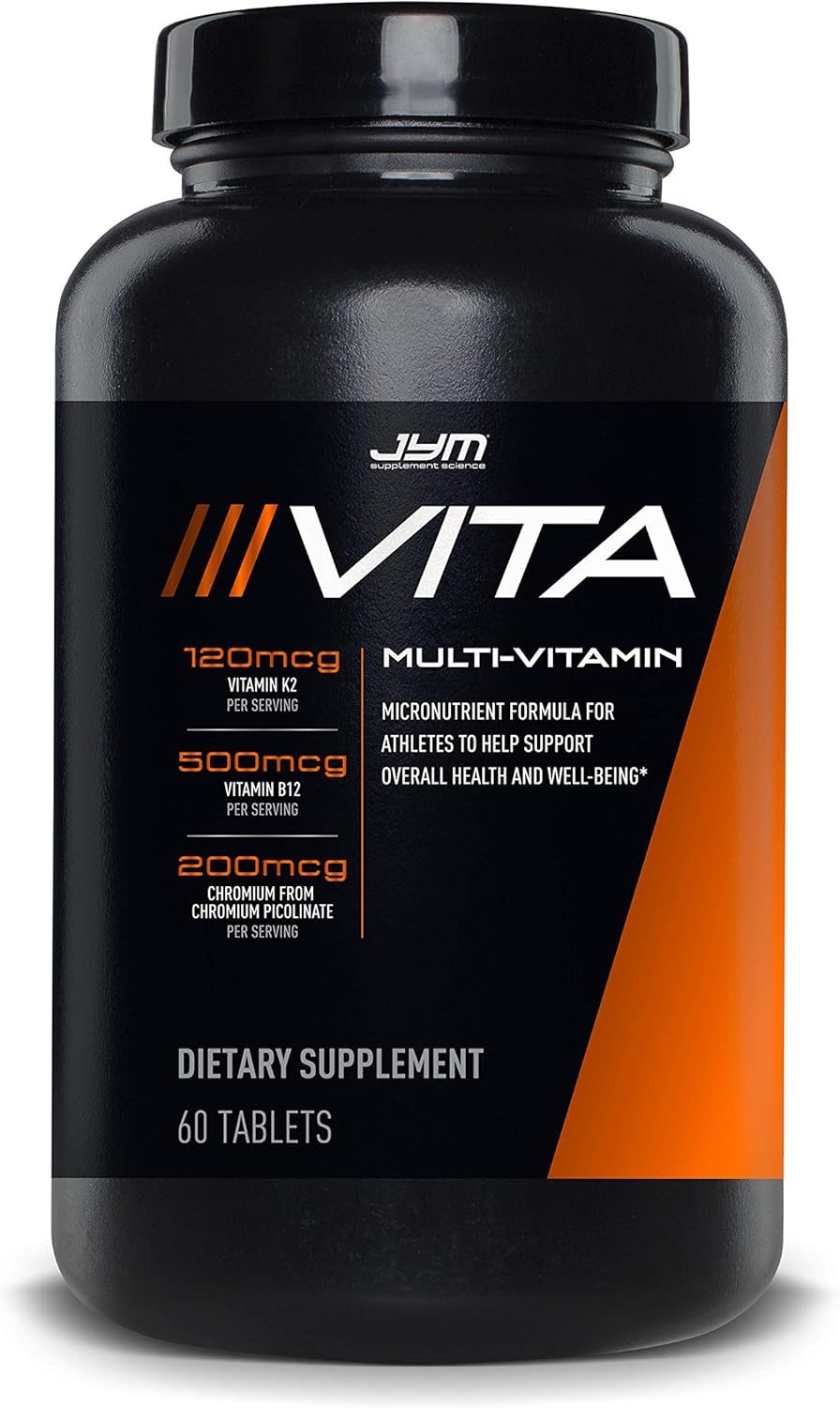 PRE JYM Black Cherry Pre-Workout with Vita JYM Multivitamin - 30 Servings and 60 Tablets