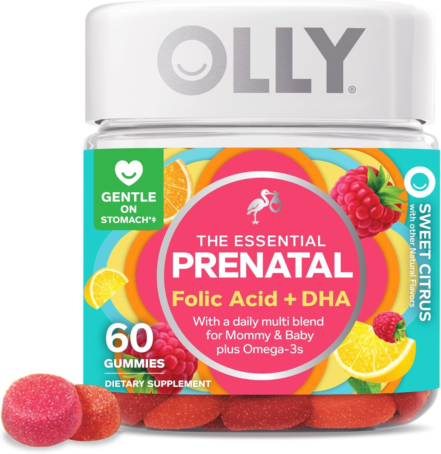 Pre-Seed Fertility Lubricant and Olly Prenatal Gummy Multivitamin Bundle, 60 Count with Omega 3 DHA