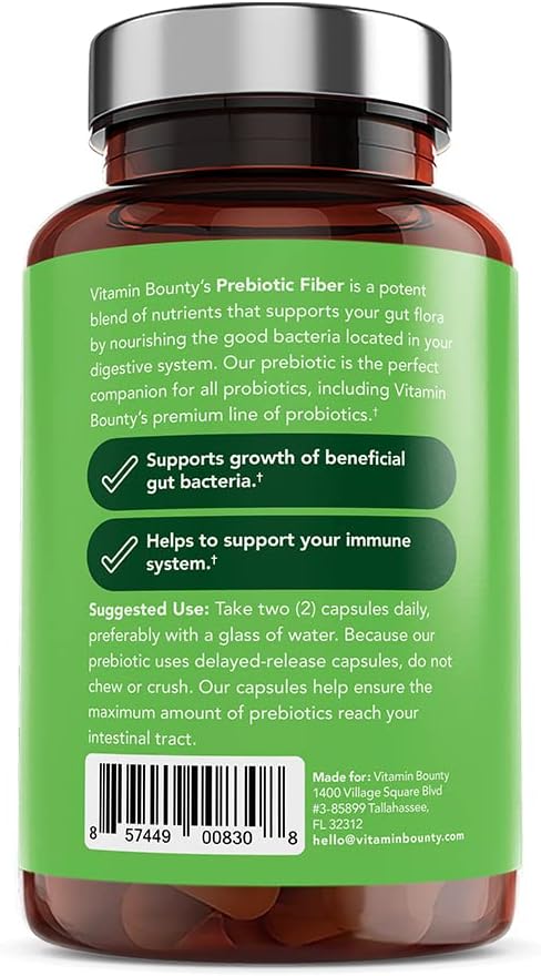 Prebiotic Fiber Capsules with PreforPro® for Digestive & Immune Health - 60 Count