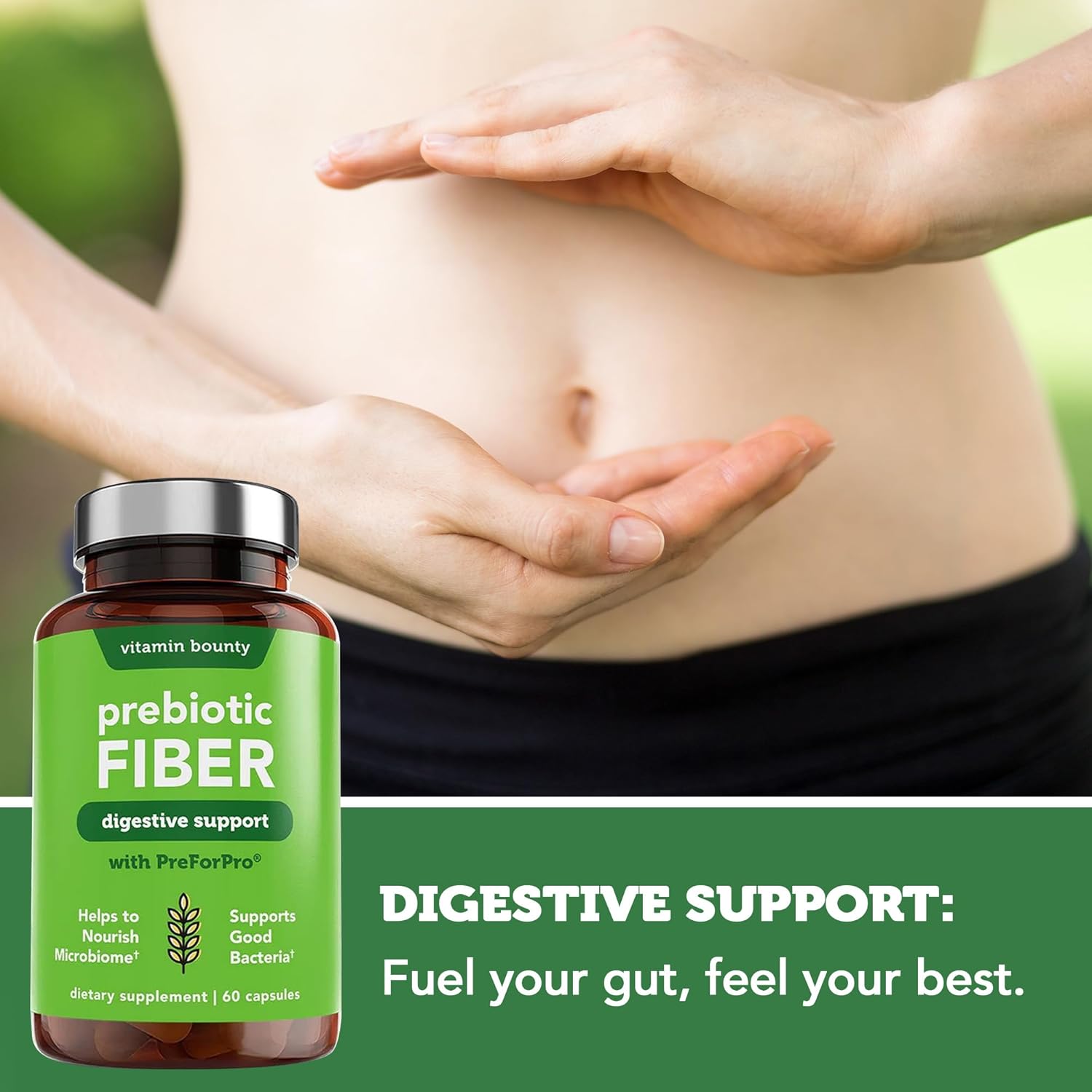 Prebiotic Fiber Capsules with PreforPro® for Digestive & Immune Health - 60 Count