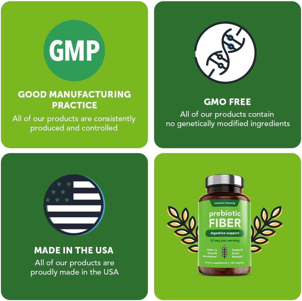 Prebiotic Fiber Capsules with PreforPro® for Digestive & Immune Health - 60 Count