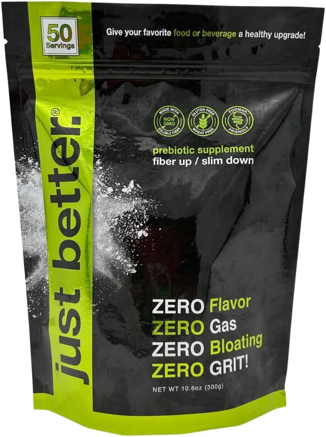 Prebiotic Fiber Supplement for Healthy Gut: Zero Grit, Zero Taste, No Bloating - Keto, Non-GMO, Gluten Free Vegan - 50 Servings