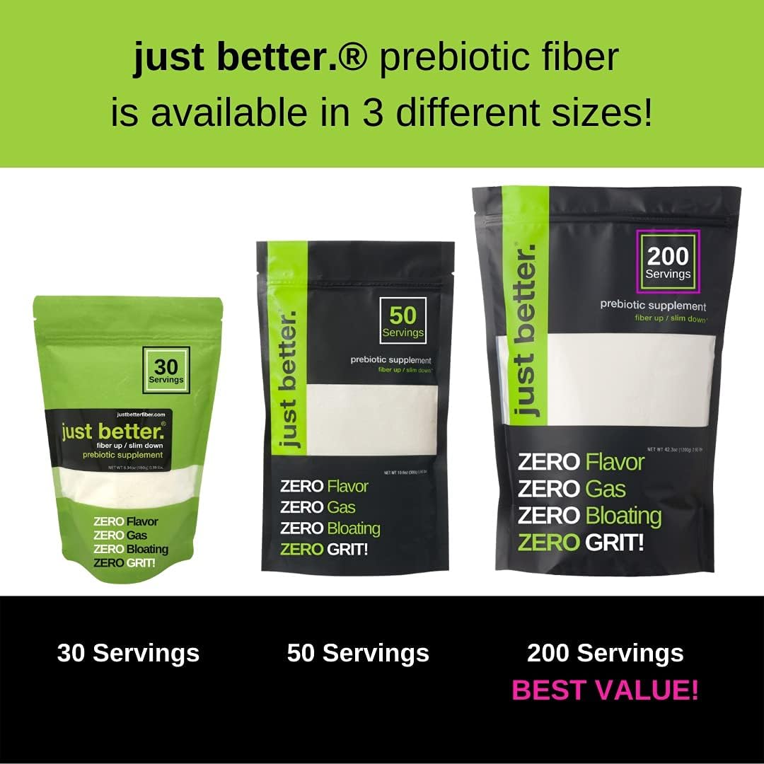 Prebiotic Fiber Supplement for Healthy Gut: Zero Grit, Zero Taste, No Bloating - Keto, Non-GMO, Gluten Free Vegan - 50 Servings