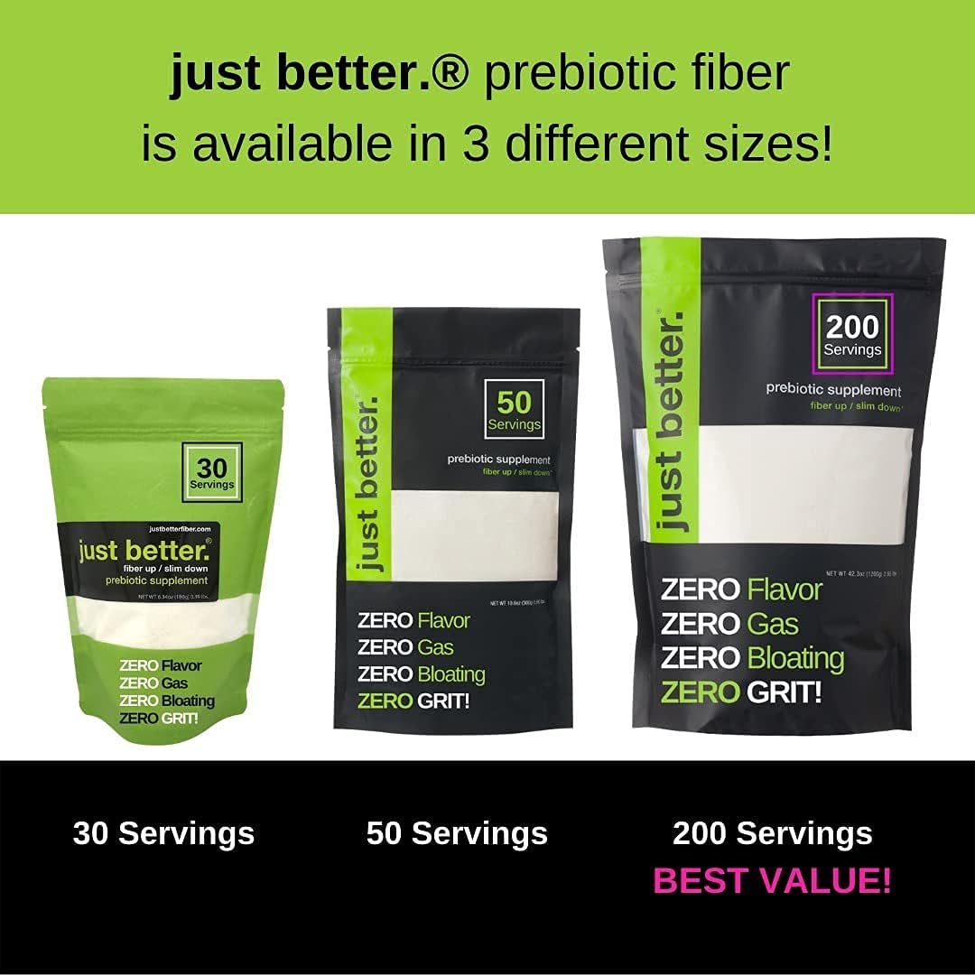 Prebiotic Fiber Supplement Powder for Healthy Digestion | Zero Grit & Taste, No Bloating | Feel Full Faster | Keto-Friendly Vegan | 200 Servings