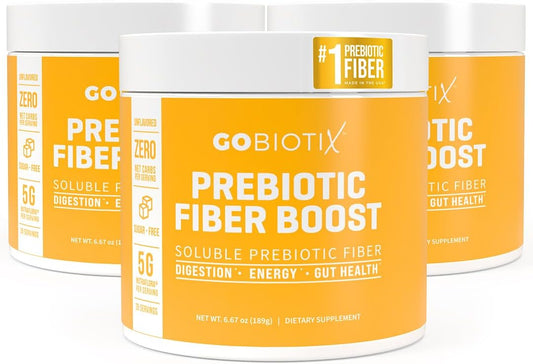 Prebiotic Soluble Fiber Powder Supplement for Gut Health - Vegan Keto Friendly - Gluten & Sugar Free - 35 Servings (3 Pack)