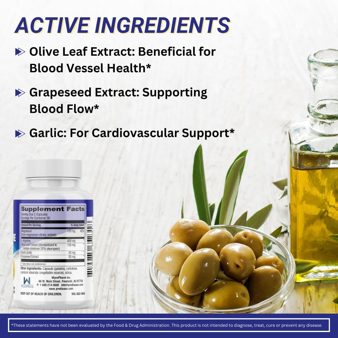 PREDIA WynnPharm Blood Pressure Support Capsules - 30 Count Pack (1 Bottle)
