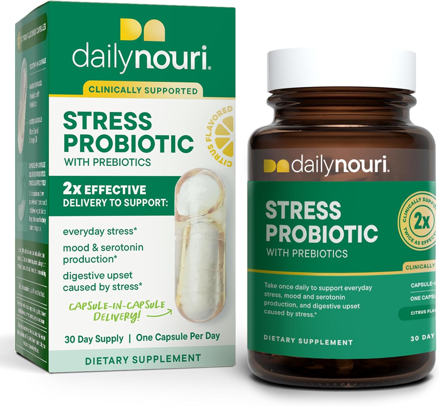 PreForPro Stress Support Probiotic with Prebiotics, Probiotics & Omega Oil for Cortisol Management & Daily Stress Relief - 30-Day Supply