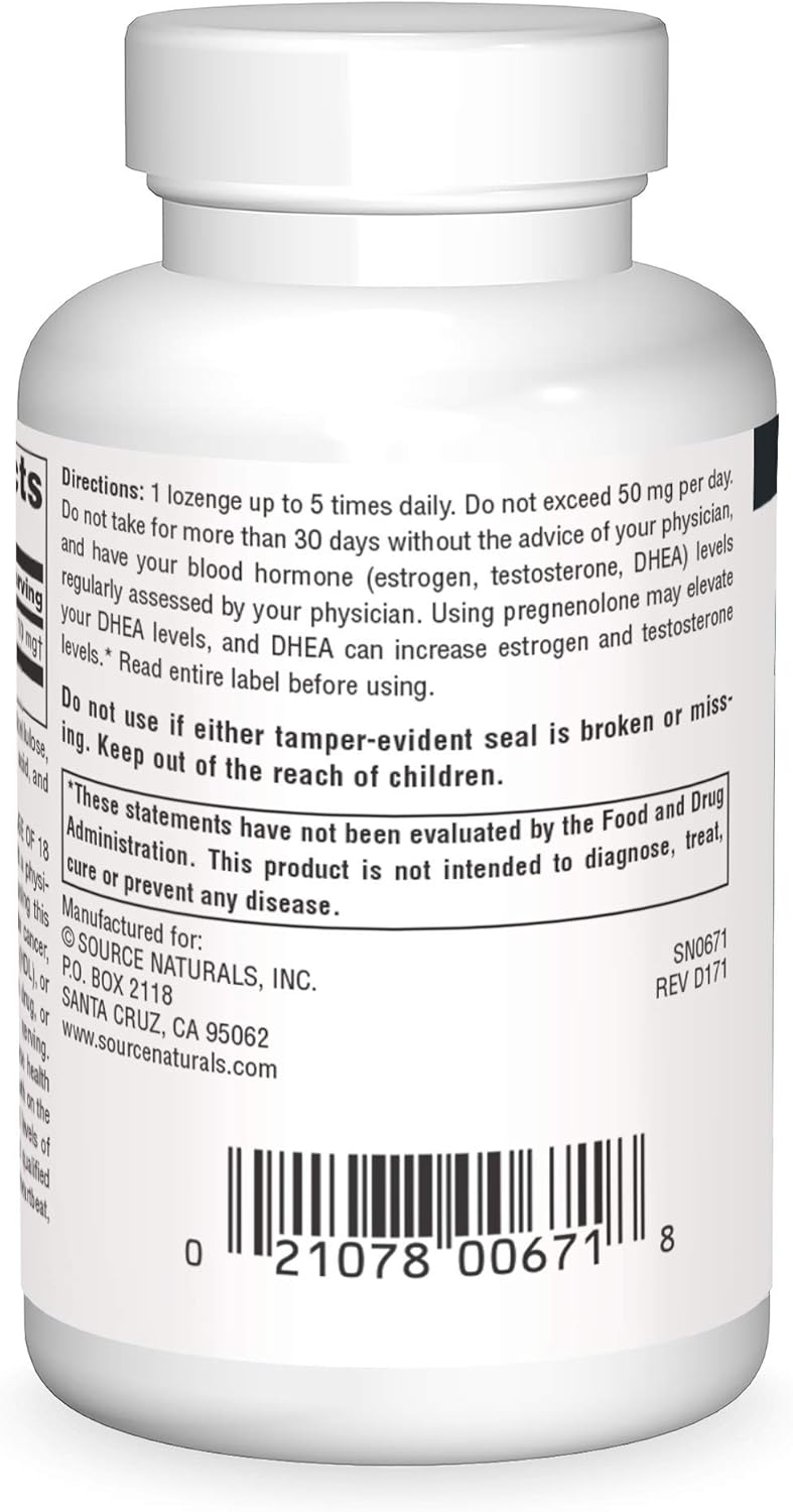 Pregnenolone Cherry Lozenges - 10mg, 60 Count by Source Naturals