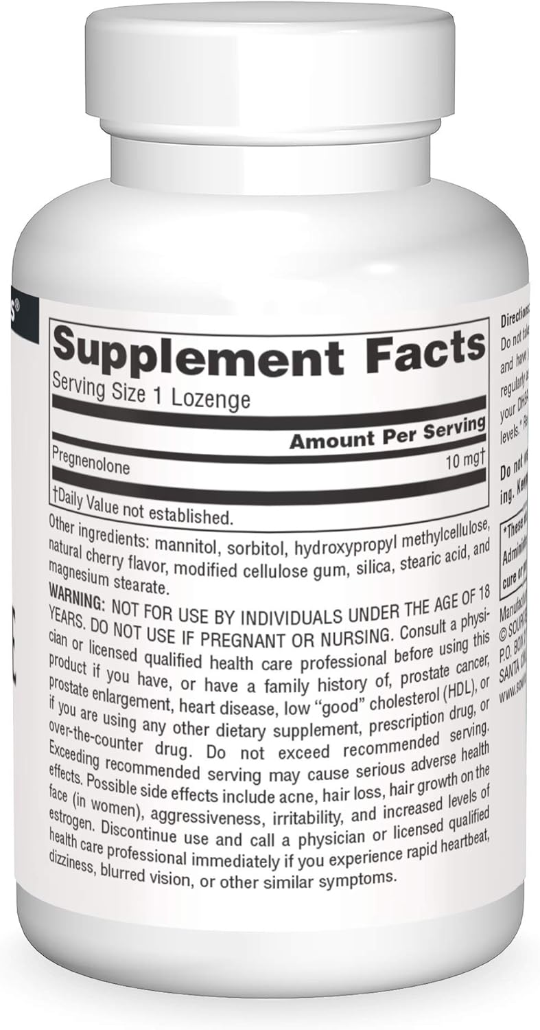 Pregnenolone Cherry Lozenges - 10mg, 60 Count by Source Naturals