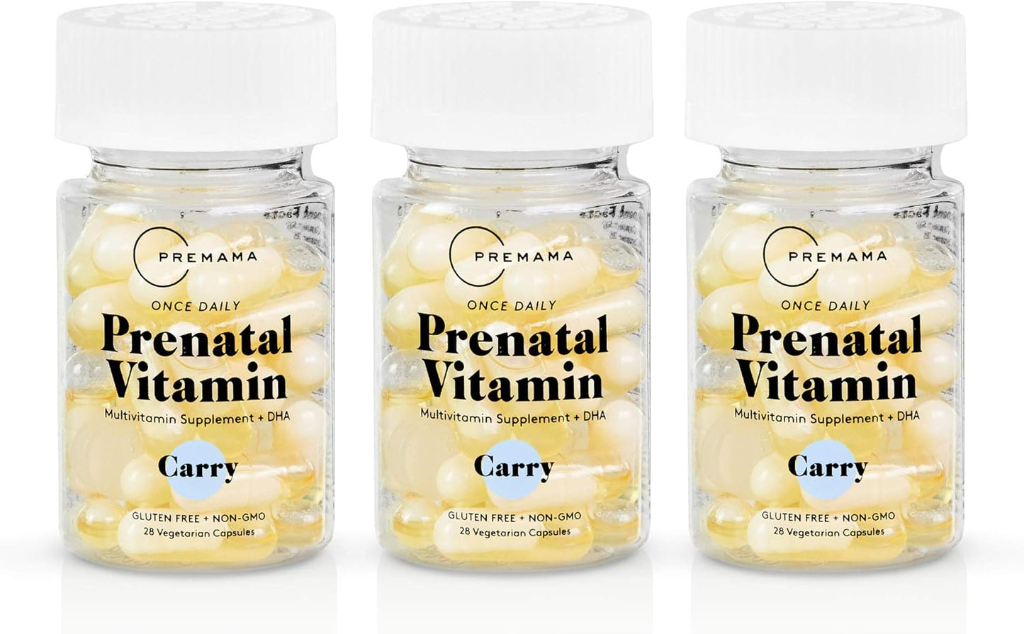 Premama Prenatal Vitamins: Once Daily Multivitamin for Women with DHA, Folate, and Choline - Fertility Support, Non GMO, Vegan, Gluten Free - 28 Capsules (Pack of 3)