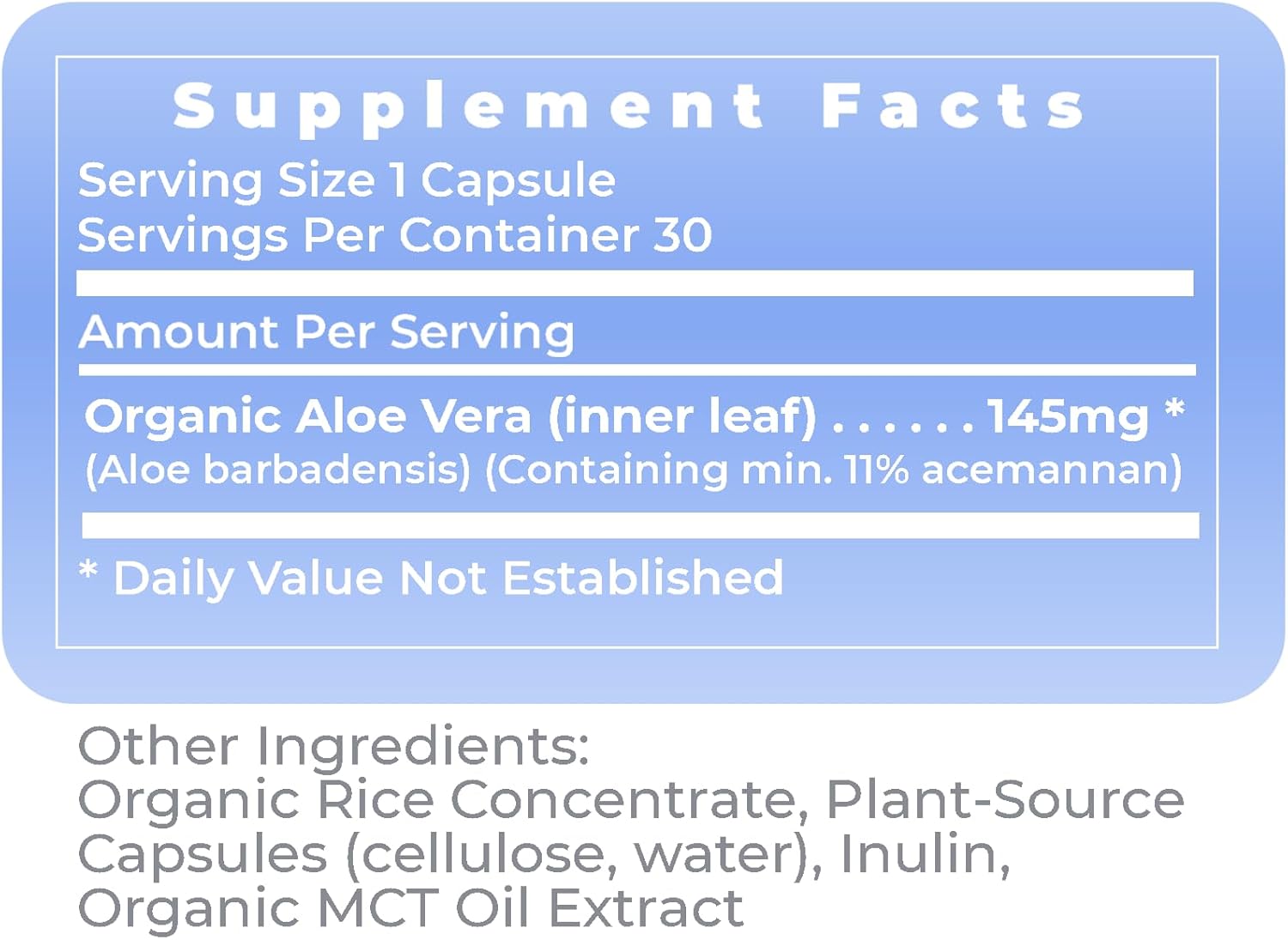 Premier Research Labs Aloe Vera Capsules - Acemannan Supplement for Digestive Health & Immune Support - 30 Vegetarian Caps