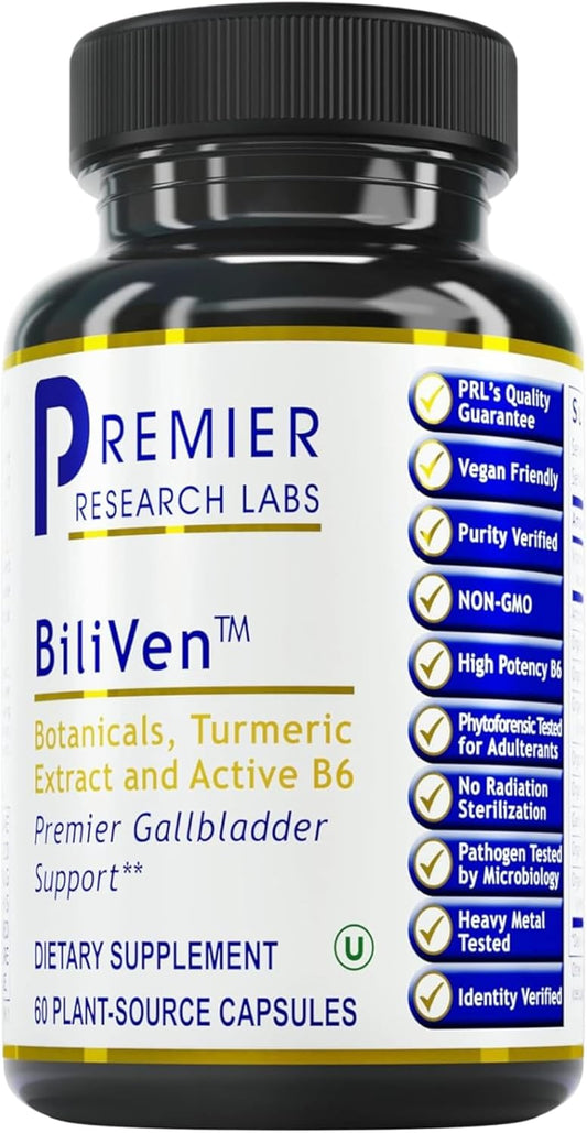 Premier Research Labs BiliVen TM - 60 Capsules, Vegan Gallbladder Formula for Detox & Support