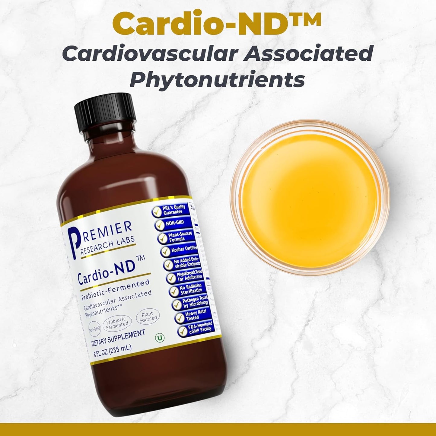 Premier Research Labs Cardio-ND: Heart Health Support with Hawthorn Berries & Probiotics - Vegan Probiotic Supplement - 8 Fl oz