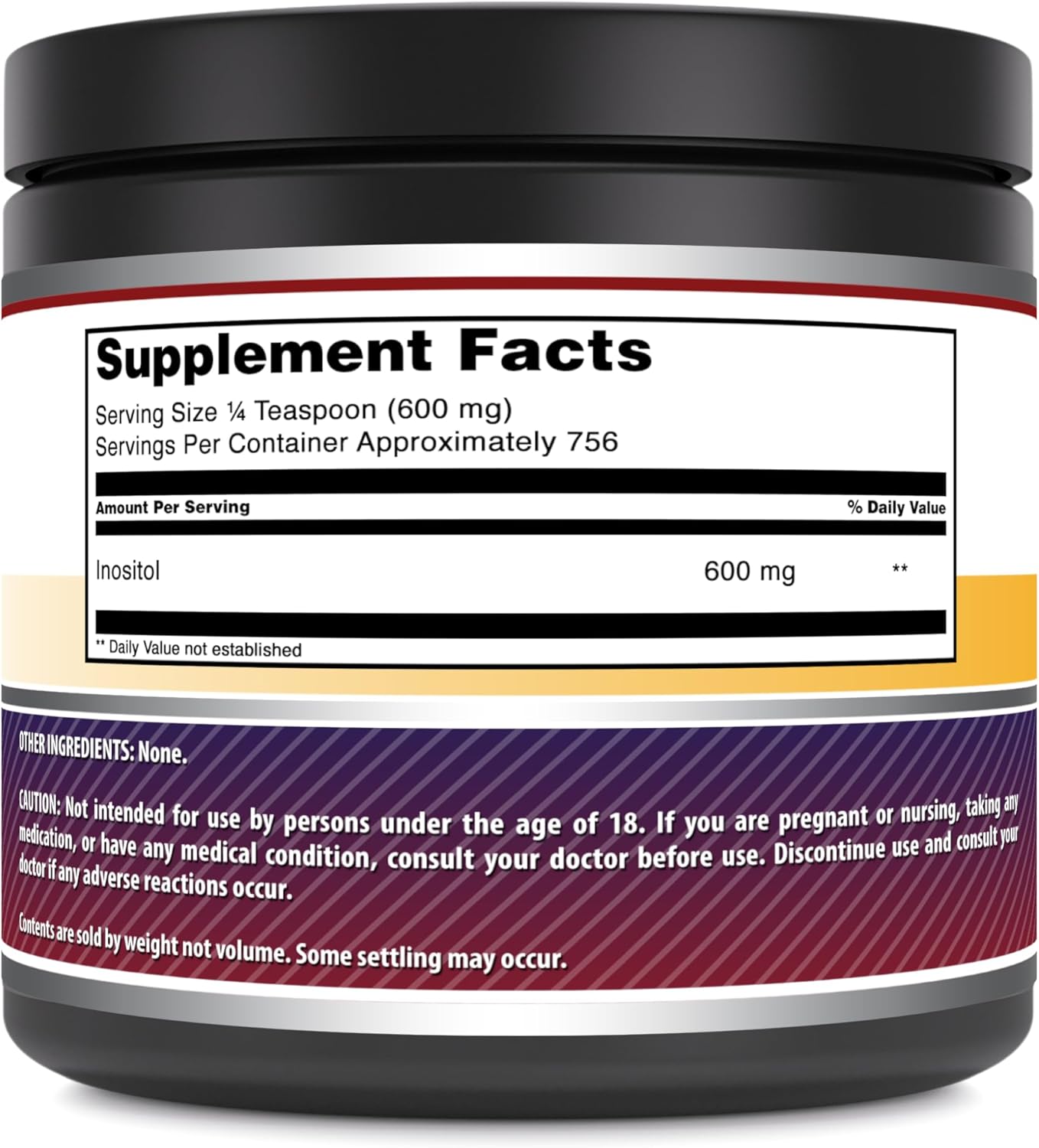 Premium 1000mg Inositol Tablets for Reproductive Health, Stress Reduction, Healthy Mood, Circulation, and Liver Function - Non-GMO and Gluten Free - 1lb Powder