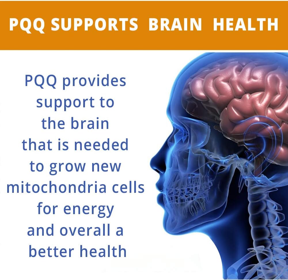 Premium 20mg PQQ Supplement for Cardiovascular & Brain Health - Gluten-Free, 30 Veg Capsules - Made in USA