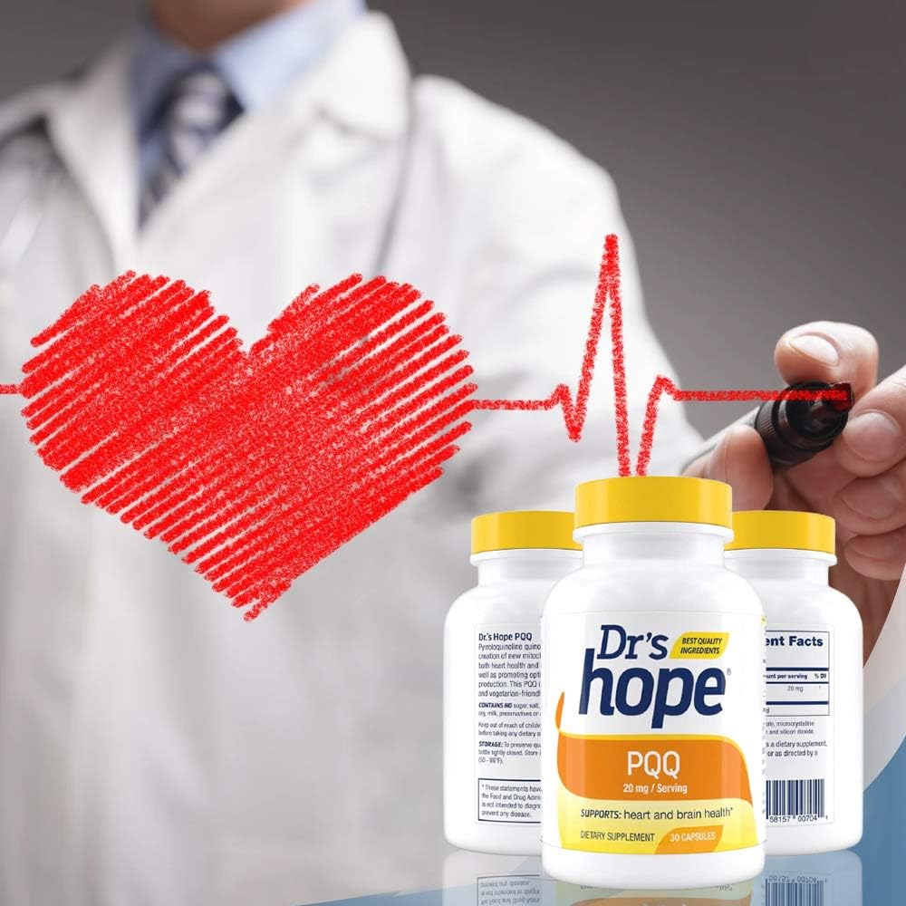 Premium 20mg PQQ Supplement for Cardiovascular & Brain Health - Gluten-Free, 30 Veg Capsules - Made in USA