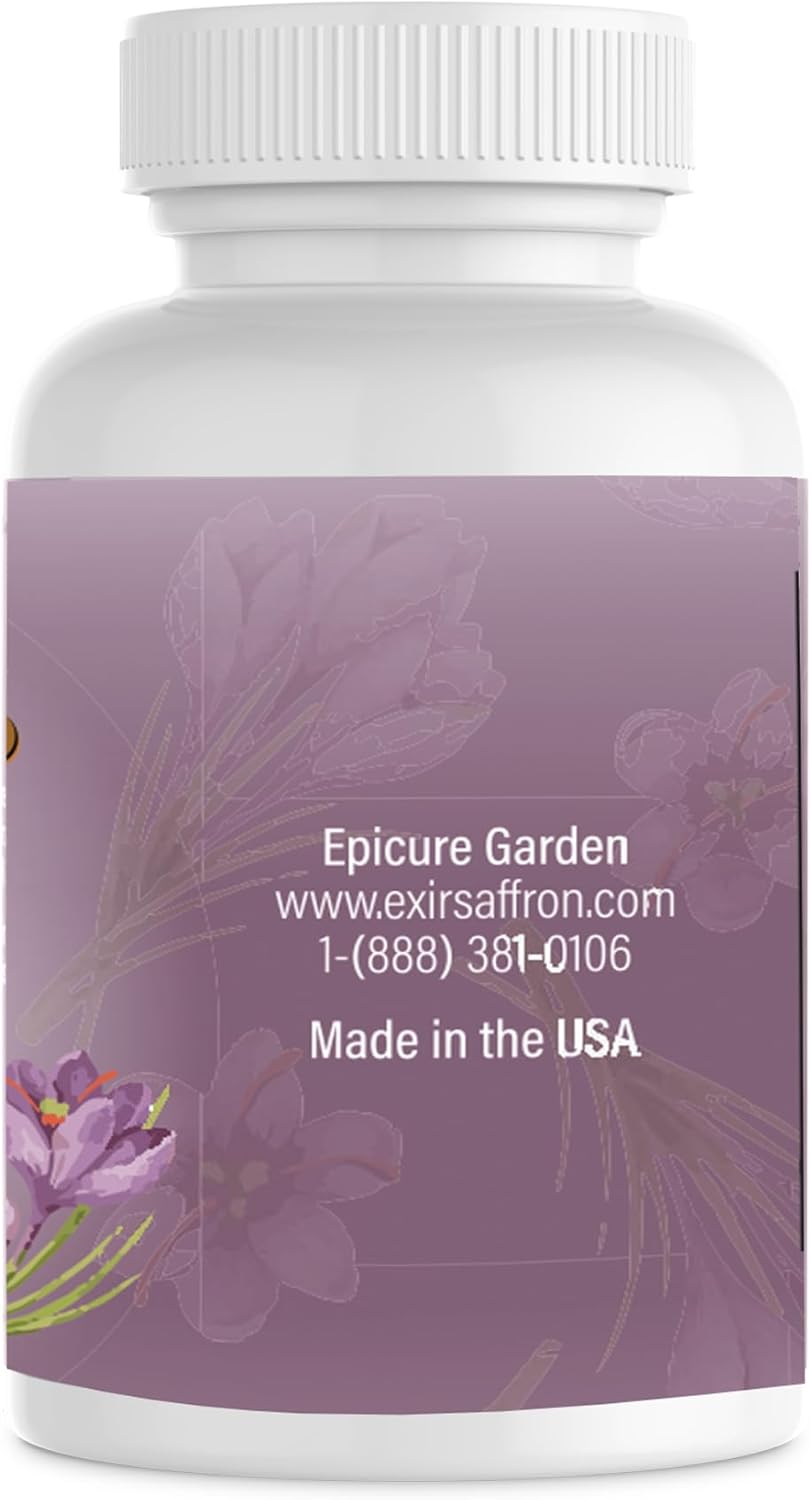 Premium 30mg Saffron Supplements for Focus, Eye Health, and Mood Support - Made in USA - Non-GMO - 60 Capsules for Women & Men