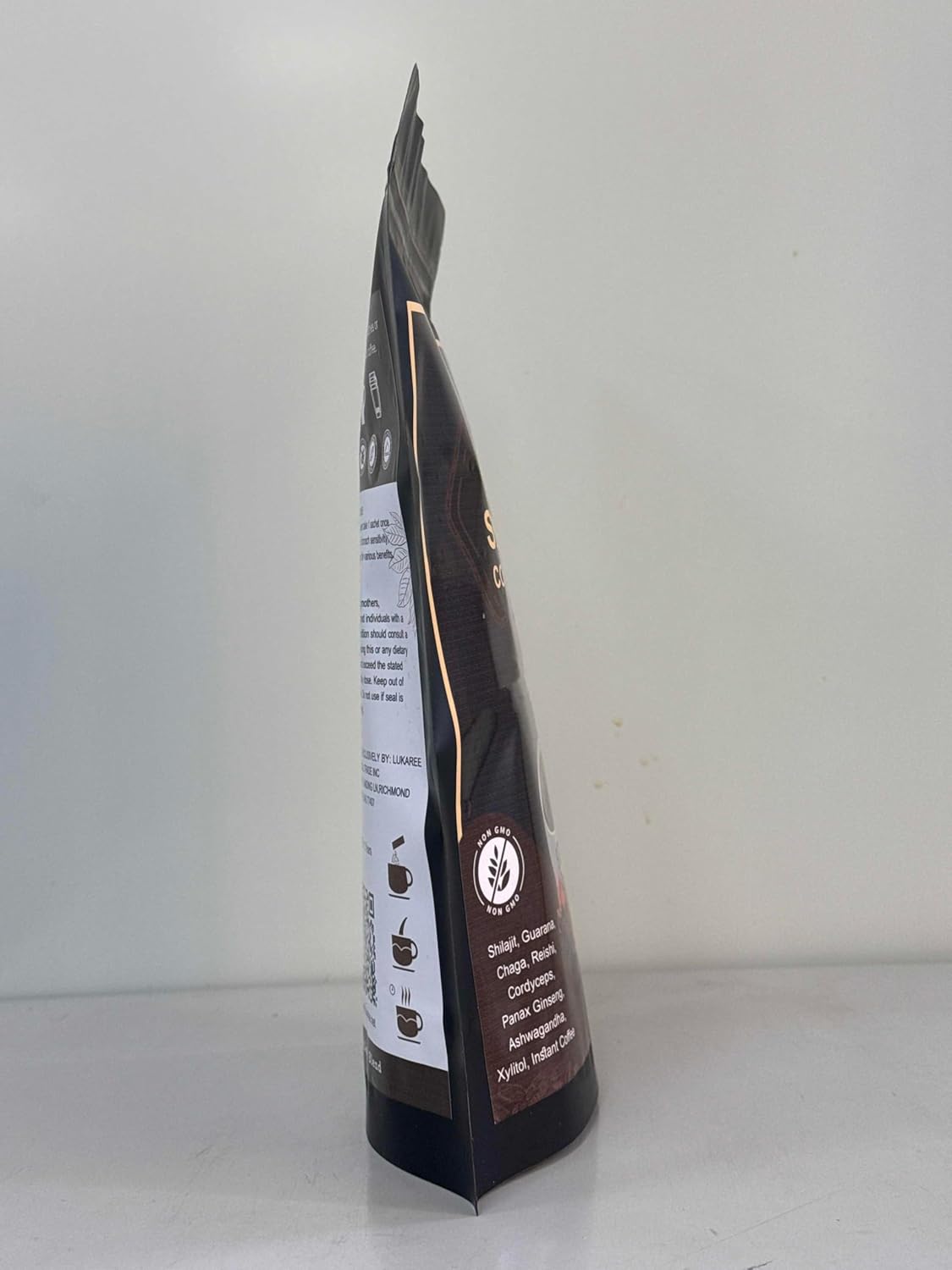 Premium 9-In-1 Shilajit Coffee Powder Supplement with Chaga, Reishi, Cordyceps, Panax Ginseng, Guarana Extract, and 85+ Trace Minerals - 30 Servings for Men & Women