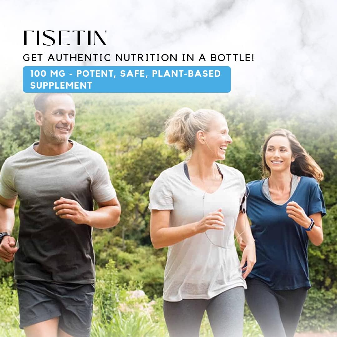 Premium Absonutrix Fisetin Liquid Supplement - 100mg, 4oz - 200 Servings - Made in USA - Fast Absorption - Quality Ingredients - Third-Party Tested - Non-GMO - GMP Certified - Cruelty-Free
