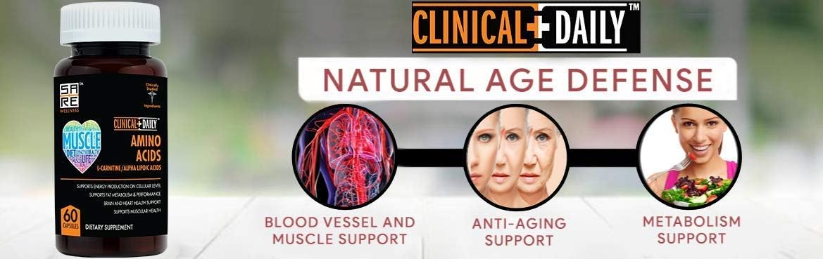 Premium Acetyl L Carnitine & Alpha Lipoic Acid Capsules - Essential Amino Acids Supplement for Metabolism, Brain, Heart, Muscle Health - 60 Pills for Women, Men, Elderly