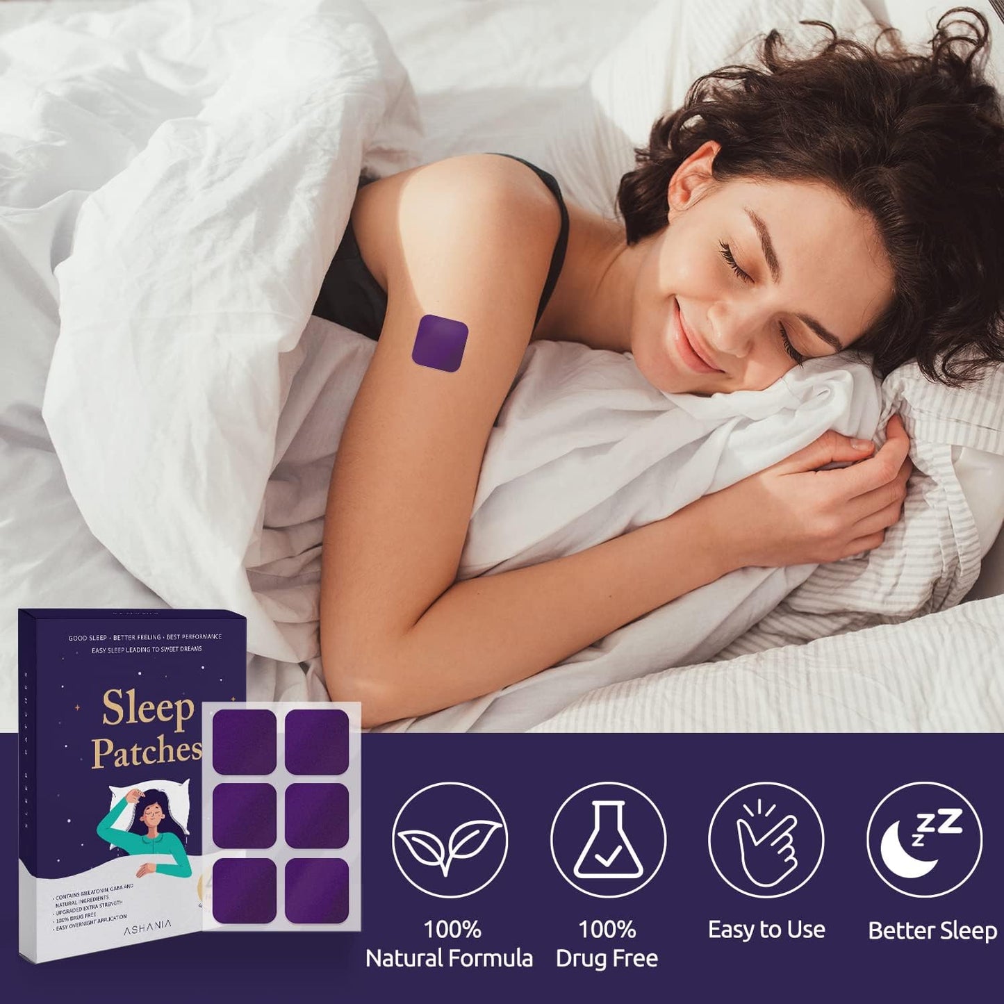 Premium Adult Sleep Patches with Upgraded Ingredients - 42 Patches for Easy & Comfortable Use